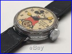 Vintage 1933 Sears Wire Lug Mickey Mouse Wrist Watch Ingersoll 30s Disney
