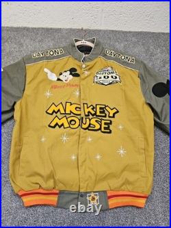 Vintage 2004 Disney Mickey Mouse NASCAR Daytona 500 Racing Bomber Jacket Rare JH