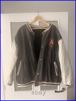 Vintage 90's Disney Mickey Mouse 1928 Varsity Bomber Jacket Denim L-XL