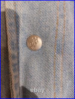 Vintage 90s Disney Mickey Mouse Denim Varsity Bomber Jacket XL With Hood 1928