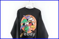 Vintage 90s Disney Womens XL Mickey Minnie Mouse Halloween Sweatshirt Black USA