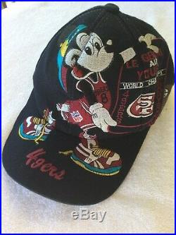 Vintage Big Logo San Francisco 49ers Mickey Mouse Snapback Hat Cap NFL Disney
