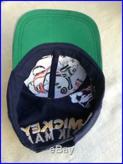 Vintage Big Logo Walt Disney Mickey Mouse cowboys Snapback Baseball Hat Cap USA