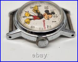 Vintage Bradley Walt Disney Mickey Mouse Mechanical Watch 24mm Works