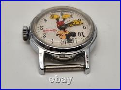 Vintage Bradley Walt Disney Mickey Mouse Mechanical Watch 24mm Works