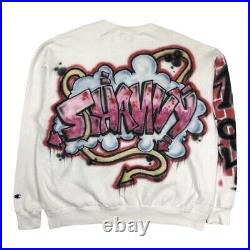 Vintage Champion Disney Mickey Mouse Sweatshirt Graffiti Graphic Spray Paint XL
