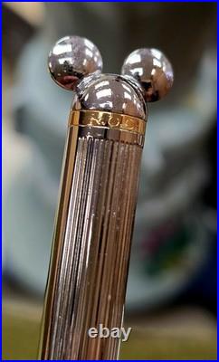 Vintage Colibri Disney Mickey Mouse Rollerball Pen Silver Gold Guilloché Rare