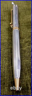 Vintage Colibri Disney Mickey Mouse Rollerball Pen Silver Gold Guilloché Rare