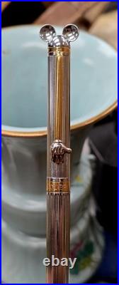 Vintage Colibri Disney Mickey Mouse Rollerball Pen Silver Gold Guilloché Rare