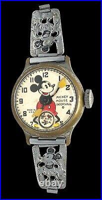Vintage DISNEY 1934 Ingersoll Mickey Mouse Watch Not Running AS IS