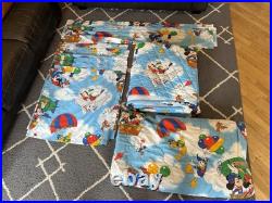Vintage Disney Mickey Mouse Balloon Bedroom Set Quilt Comforter Curtains Valance