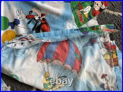 Vintage Disney Mickey Mouse Balloon Bedroom Set Quilt Comforter Curtains Valance