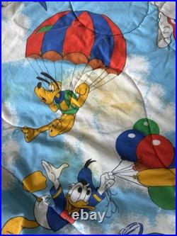 Vintage Disney Mickey Mouse Balloon Bedroom Set Quilt Comforter Curtains Valance