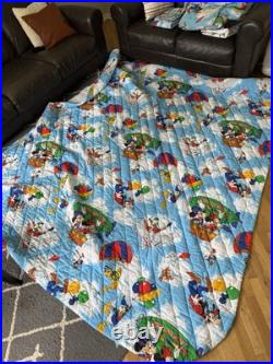 Vintage Disney Mickey Mouse Balloon Bedroom Set Quilt Comforter Curtains Valance