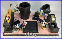 Vintage Disney Mickey Mouse Goofy Office Desk Stationery Set With Stapler Tape Etc
