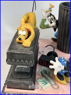 Vintage Disney Mickey Mouse Goofy Office Desk Stationery Set With Stapler Tape Etc