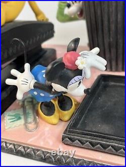Vintage Disney Mickey Mouse Goofy Office Desk Stationery Set With Stapler Tape Etc
