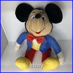 Vintage Disney Mickey Mouse Huge 26 Plush Doll Knickerbocker Applause Toy #8409