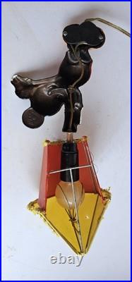 Vintage Disney Mickey Mouse Lamp Sconce Wall Light Original Shade 1950s/60s