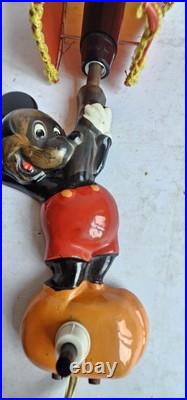 Vintage Disney Mickey Mouse Lamp Sconce Wall Light Original Shade 1950s/60s