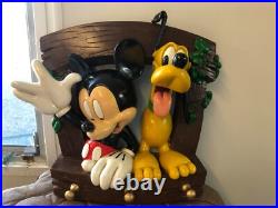 Vintage Disney Mickey Mouse & Pluto Resin Coat Hooks Paque