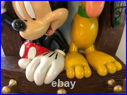 Vintage Disney Mickey Mouse & Pluto Resin Coat Hooks Paque