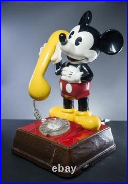 Vintage Disney Mickey Mouse Rotary Novelty Phone Retro Decorative Landline