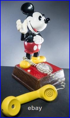 Vintage Disney Mickey Mouse Rotary Novelty Phone Retro Decorative Landline