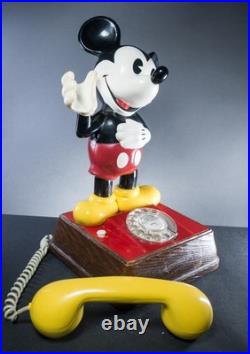 Vintage Disney Mickey Mouse Rotary Novelty Phone Retro Decorative Landline