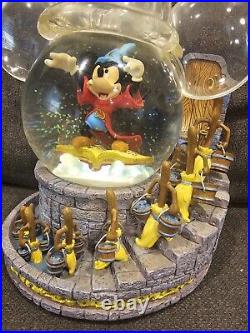 Vintage Disney Mickey Mouse Sorcerer Apprentice Snowglobe Musical Lighted 11