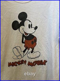 Vintage Disney Mickey Mouse White Shirt Size Medium (l7)