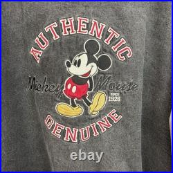 Vintage Disney Mickey Mouse embroidered graphic denim varsity jacket Size XXL