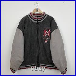 Vintage Disney Mickey Mouse embroidered graphic denim varsity jacket Size XXL