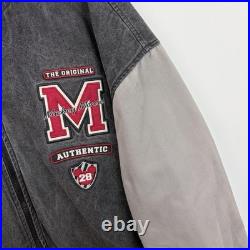 Vintage Disney Mickey Mouse embroidered graphic denim varsity jacket Size XXL