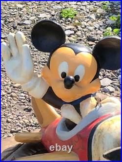 Vintage Disney Mickey Mouse in Plane Statue ornament Big Fig