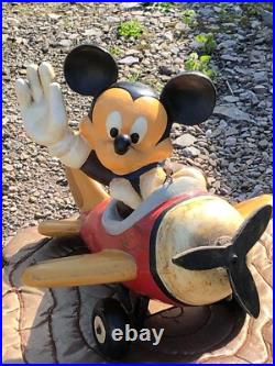 Vintage Disney Mickey Mouse in Plane Statue ornament Big Fig