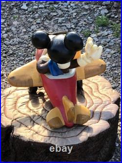 Vintage Disney Mickey Mouse in Plane Statue ornament Big Fig