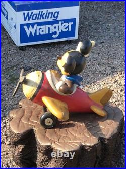 Vintage Disney Mickey Mouse in Plane Statue ornament Big Fig