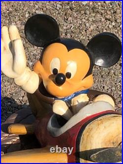 Vintage Disney Mickey Mouse in Plane Statue ornament Big Fig