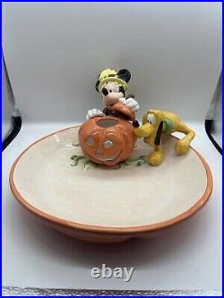 Vintage Disney Parks Mickey Mouse Pumpkin Sweet Tray Large Very Rare Halloween