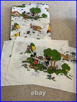 Vintage Disney Single Duvet Cover and Pillowcases Set Mickey Mouse