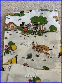 Vintage Disney Single Duvet Cover and Pillowcases Set Mickey Mouse