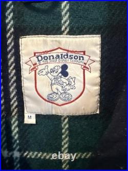 Vintage Donaldson Disney Mickey Mouse Pluto Heavy Wool Coat Tartan Lined M