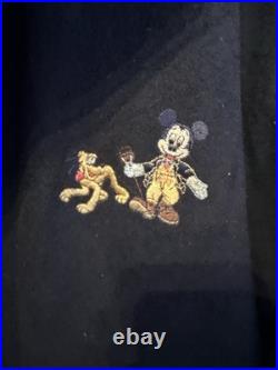 Vintage Donaldson Disney Mickey Mouse Pluto Heavy Wool Coat Tartan Lined M