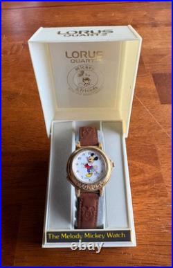 Vintage Lorus Disney Mickey Mouse Gold Musical Melody Watch Vintage Lorus Disney Mickey Mouse Gold Musical Melody Watch