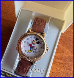 Vintage Lorus Disney Mickey Mouse Gold Musical Melody Watch