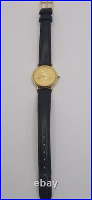 Vintage Lorus Disney Mickey Mouse Gold-Tone Quartz Watch 24mm