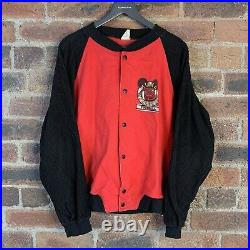Vintage Mickey Mouse Athletics Varsity Jacket Mens Large Red Blk Disney Football