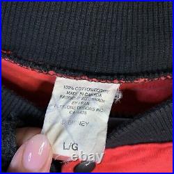 Vintage Mickey Mouse Athletics Varsity Jacket Mens Large Red Blk Disney Football