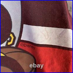 Vintage Mickey Mouse Athletics Varsity Jacket Mens Large Red Blk Disney Football